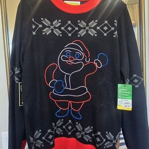 Tipsy Elves Festive Black and Red Santa Sweater